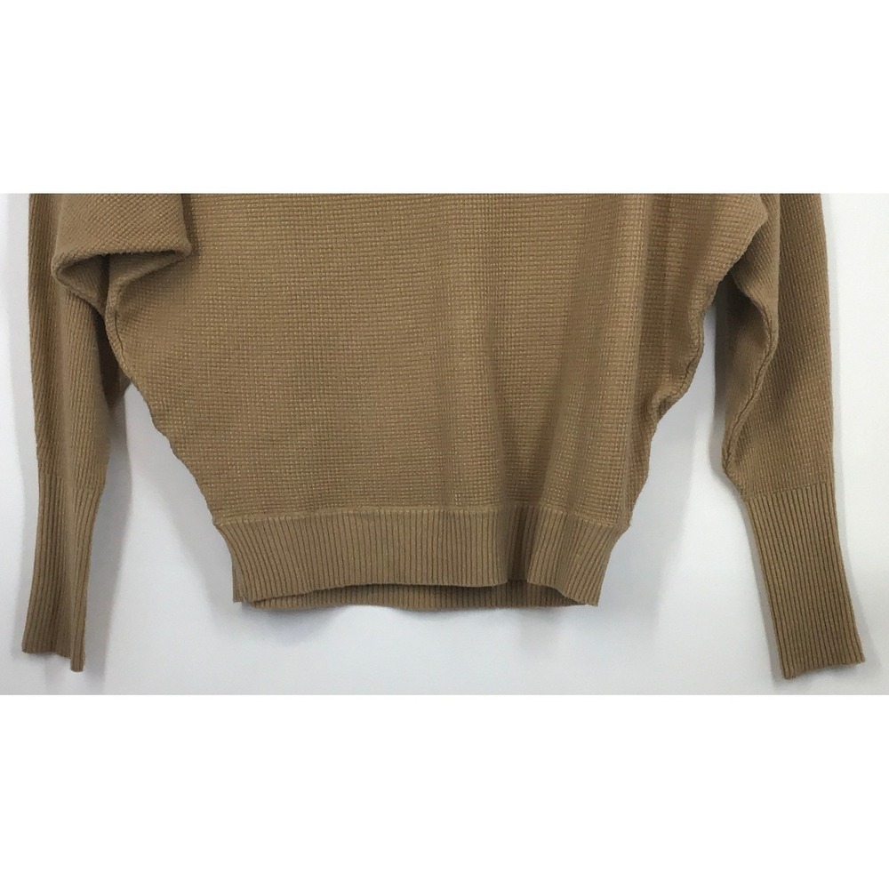 T Tahari Camel Minimalist Quiet Luxury Waffle Knit‎ Dolman Sleeve Sweater XS - Picture 4 of 8